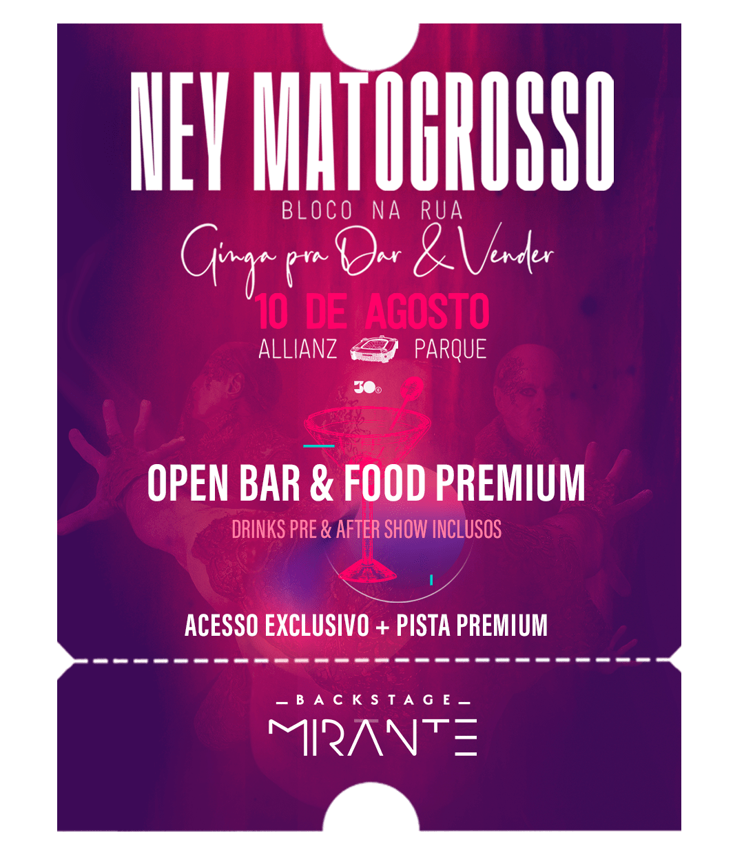 Ney Matogrosso - Allianz Parque - Show - Ingressos - Camarote