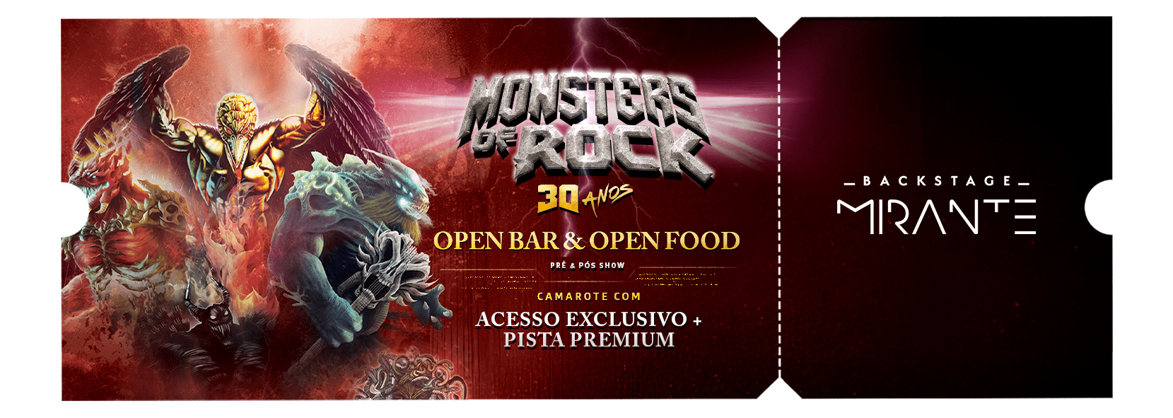 Monster of Rock - Backstage Mirante - Allianz Parque - Ingressos - São Paulo