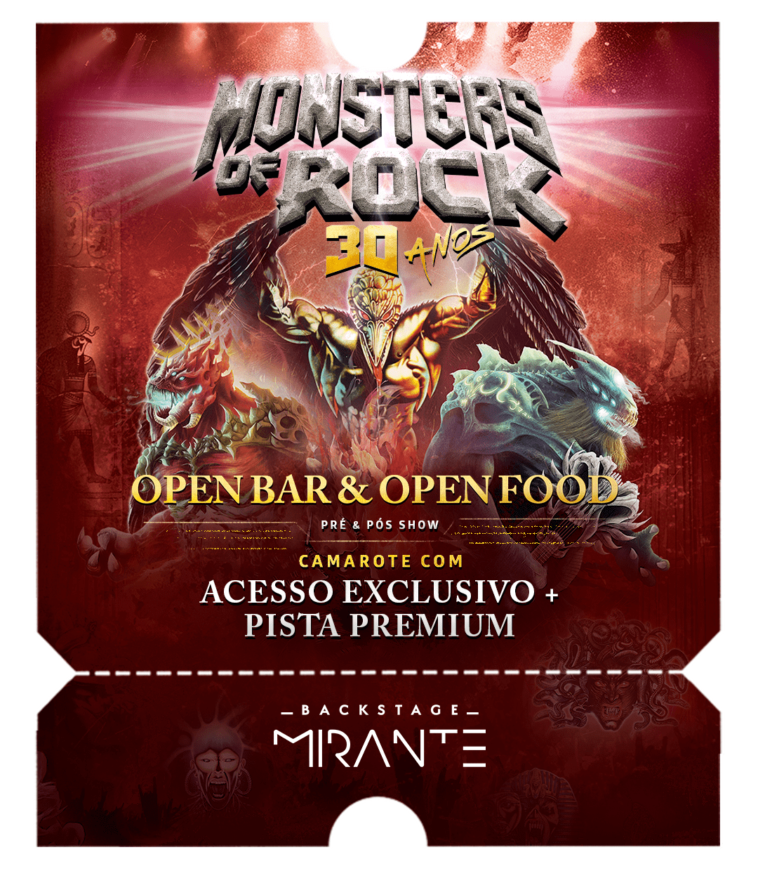 Monster of Rock - Backstage Mirante - Allianz Parque - Ingressos - São Paulo
