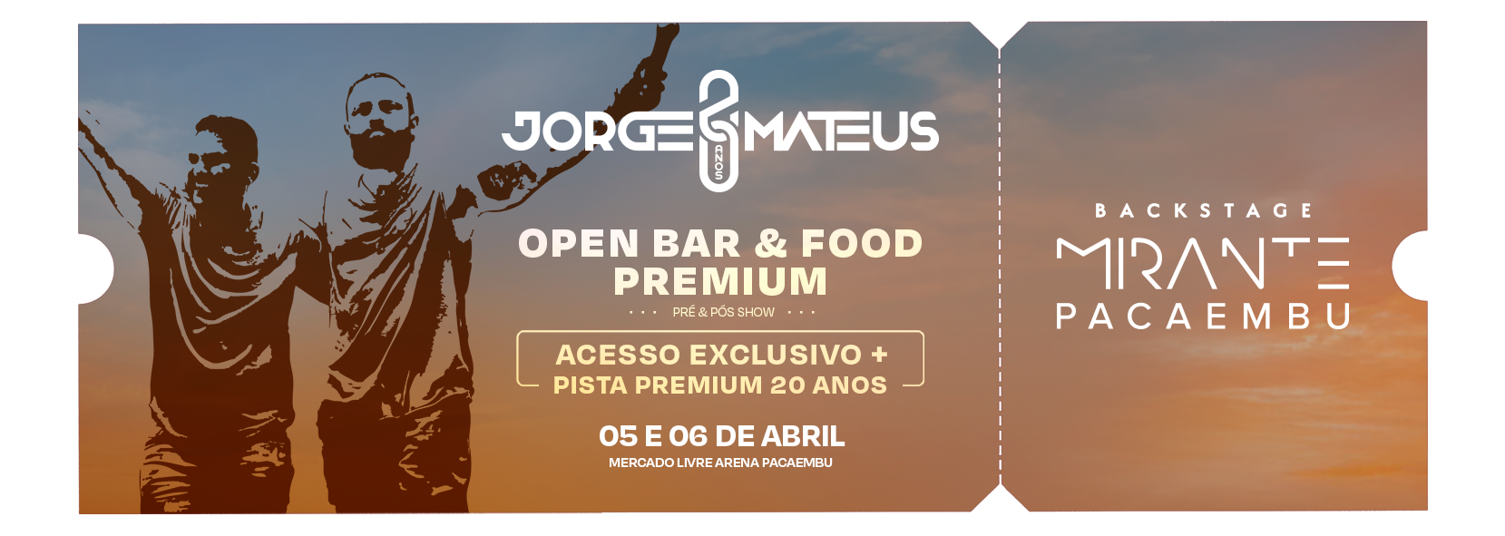 Jorge & Mateus - 20 anos - Arena Mercado Livre Pacaembu - Ingressos - São Paulo