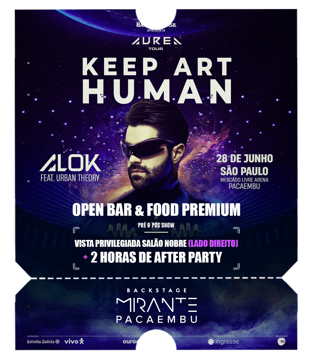Alok Aurea Tour - Keep Art Human - Salão Nobre - Arena Mercado Livre Pacaembu - Ingressos - São Paulo