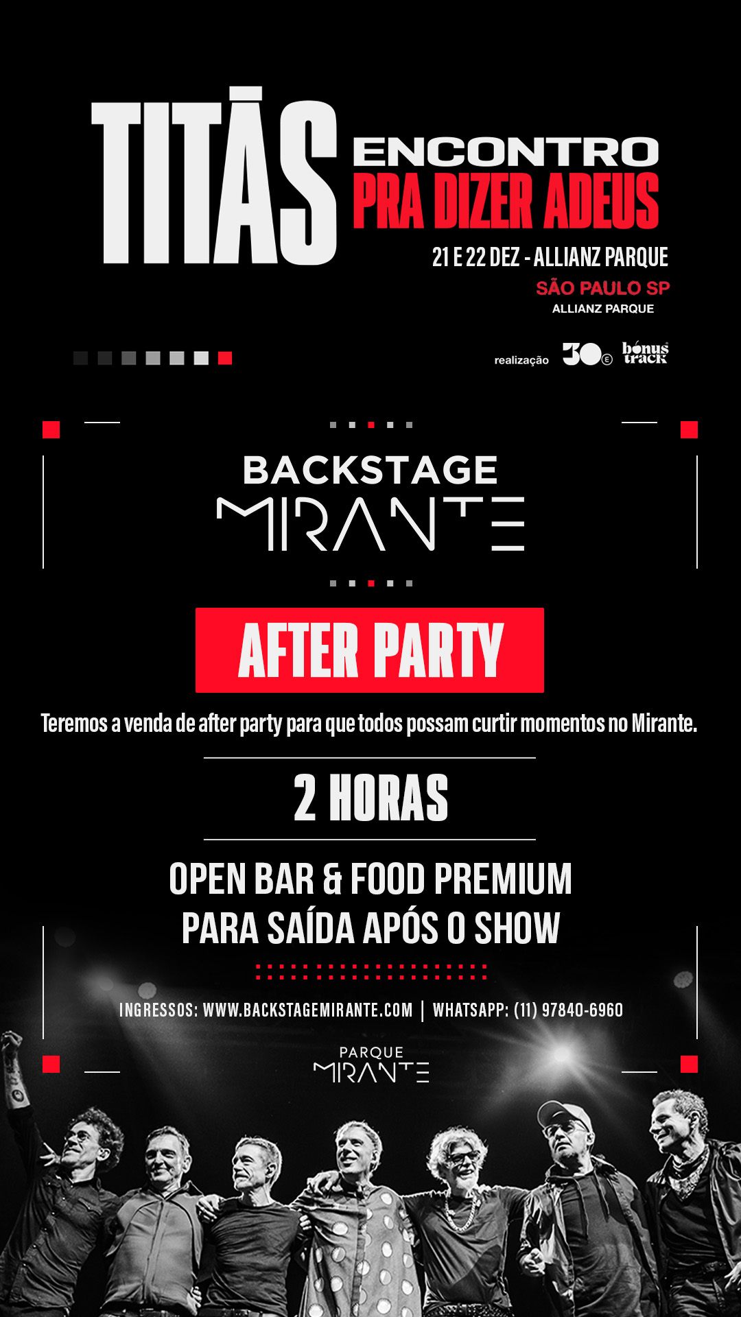 Titãs - Backstage Mirante - Allianz Parque