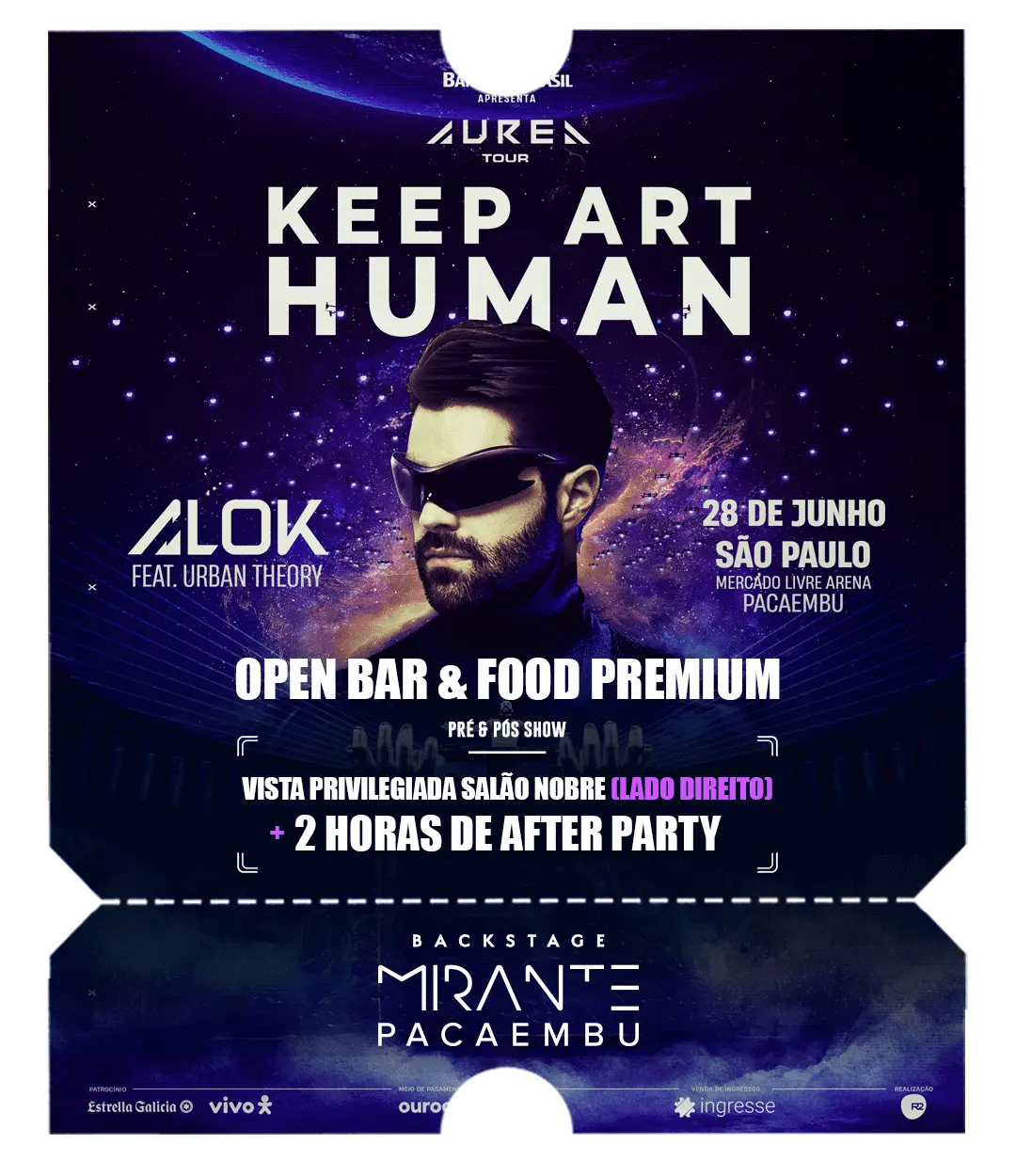 Alok Aurea Tour - Keep Art Human - Salão Nobre - Arena Mercado Livre Pacaembu - Pacotes - São Paulo