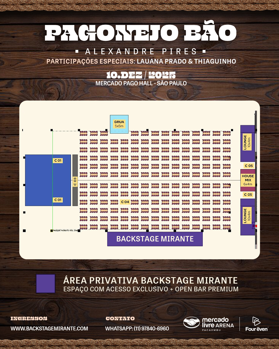 Pagonejo Bão - Alexandre Pires - Mercado Pago Hall - Backtage Mirante