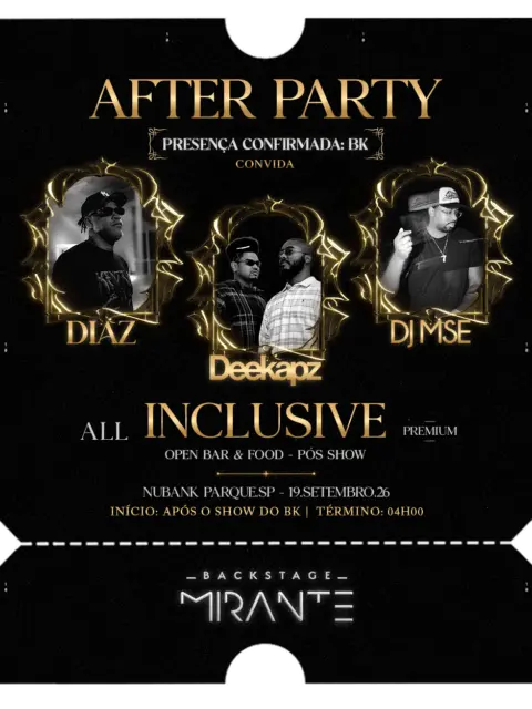After Party Backstage Mirante - BK 10 anos